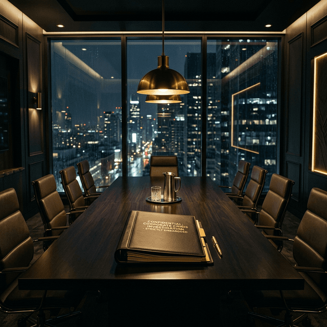 חדר ישיבות עם דו"ח חסוי