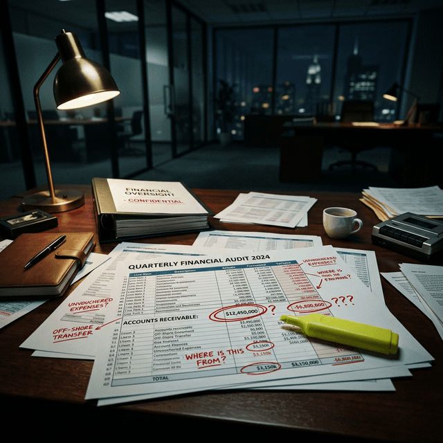 ביקורת כספית עם סימוני חריגות