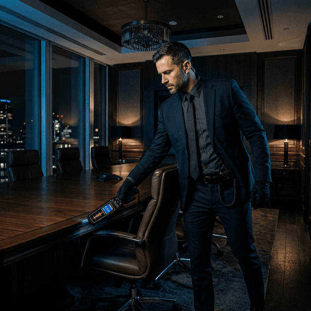 Scanning a boardroom for listening devices